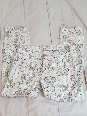 Closed Starlet Floral Print Skinny Jeans Women's Size 26 White Stretch Botanical